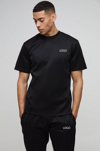 Black Regular-Fit for Scoba Tshirt Slim Tapered Jogger Tracksuit for Men Breathable Heavyweight <b>Plus</b> <b>Size</b> Custom LOGO Embroidery - Product Image 2