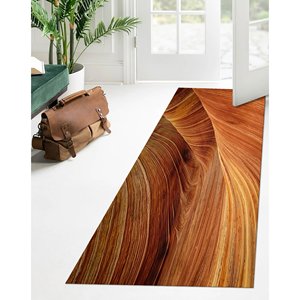 Alfombra con Estampado de Paisaje Desértico - Diseño Inspirado en la Geología para Decoración del Hogar, Alfombra Suave No Tejida - Product Image 5