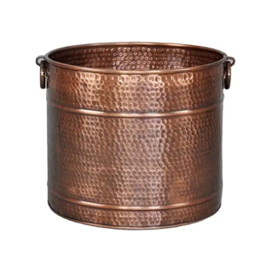 Jardinière ronde en cuivre massif pour la décoration de la maison et de la ferme Seau en métal pur cuivre - Product Image 6