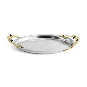 Bandeja de chocolate de metal con forma ovalada decorativa para mesa, plato hecho a mano de calidad superior, bandeja de chocolate elegante clásica y elegante - Product Image 3