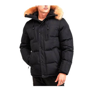 Veste d'hiver pour homme avec logo personnalisé en gros, veste parka unie chaude, vêtement décontracté en coton, veste en duvet tendance - Product Image 1