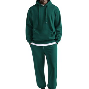 Conjunto de chándal personalizado para correr, conjunto de pantalones de chándal acampanados y Sudadera con capucha para hombre con logotipo de alta calidad, conjunto de pantalones de chándal de algodón y sudadera con cremallera - Product Image 2