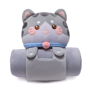 Peluche e Coperta Reversibili Super Morbidi per Gatti, Design Kawaii Amigurumi, OEM ODM, Imbottitura in Cotone PP, Coperta Unisex per Anniversario - Product Image 2