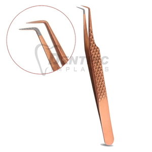 Pince à cils professionnelle personnalisée en or rose pince à épiler manuelle en acier inoxydable - Product Image 3