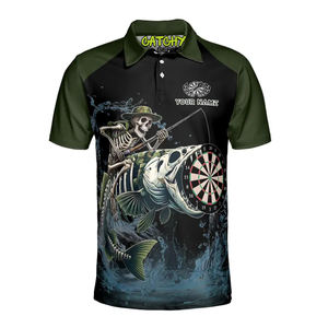 เสื้อลูกดอกทีมลูกดอกแบบติดกระดุมเสื้อลูกดอกแบบมีกระเป๋าเสื้อโปโลพิมพ์ลายดิจิทัลเต็มตัวออกแบบได้ตามต้องการ - Product Image 2