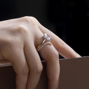 Anillos de Plata de Ley 925 de alta calidad, joyería al por mayor de corte radiante, anillos de boda de solitario de 3 quilates para mujer, anillos de compromiso de derivación - Product Image 5