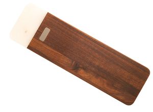 Grossiste de planche à découper ronde en bois et marbre blanc de haute qualité aspect simple et élégant poli à la main - Product Image 2