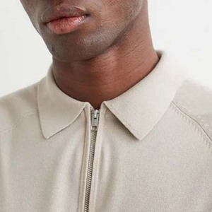 Camiseta de manga corta con cuello vuelto de Color sólido para hombre de verano, polos informales con media cremallera, ropa para hombre de talla grande, servicio OEM - Product Image 2