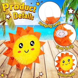 Petite Pinata <span class=keywords><strong>Soleil</strong></span> avec Bâton <span class=keywords><strong>Bandeau</strong></span> Confettis Décoration Pinata D'été Souriant <span class=keywords><strong>Soleil</strong></span> Pinata pour Enfants Fête D'anniversaire Fournitures - Product Image 5