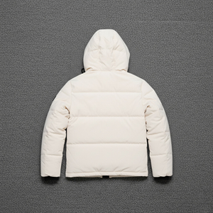 แจ็กเก็ตขนเป็ดมีฮู้ดสำหรับผู้ชายมีซิปรูดสำหรับใส่กลางแจ้งแจ็คเก็ตสีพื้นมีซิปไซส์ใหญ่พิเศษ - Product Image 5