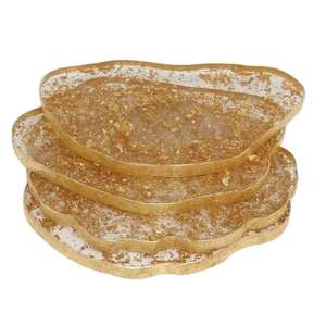 Posavasos de ágata Posavasos marrón dorado natural Piedra preciosa de geoda de cristal para decoración de mesa de café de la India - Product Image 1