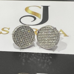 New 2026 Luxury Lab grown Diamond Studs <b>Earrings</b> 10K 14K White Gold Hip Hop Cute <b>Hook</b> Shape for Men's Women's Party - Product Image 2