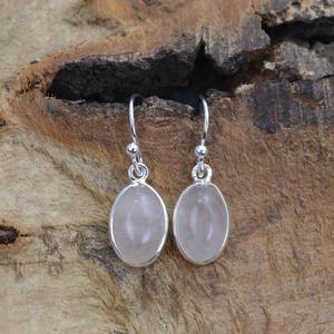 Quartz rose 925 argent Sterling plaqué or boucles d'oreilles goutte à la main bijoux de fête cadeau pour les femmes - Product Image 4