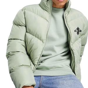 Nueva chaqueta de invierno con logotipo personalizado superior 2025, chaqueta acolchada con cremallera estampada transpirable de poliéster 100% de ATLANTIC - Product Image 2