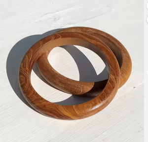 Pulsera y brazalete de madera con flores hechas a mano, diseño único, tamaño personalizado, accesorio de moda - Product Image 4
