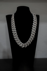 Luxury Silver Cuban Link <b>Iced</b> Out Necklace Diamond Look Hip Hop <b>Chain</b> Premium Shine Street Style Jewelry - Product Image 3