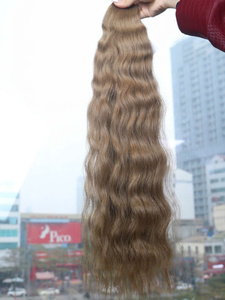 Extensions de cheveux naturels ondulés en vrac de 100g, prix de gros, cheveux humains vierges vietnamiens de qualité supérieure, toutes couleurs, 60 cm - Product Image 3