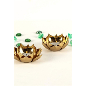 Portavelas de Metal Decorativo para el Hogar y Bodas, Diseño Martillado, Portavelas Redondo con Acabado Dorado - Product Image 2