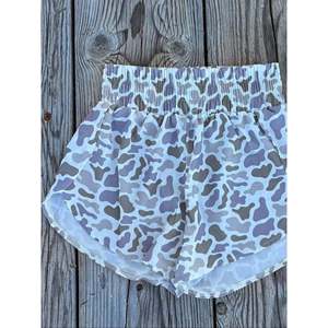 Shorts Estivi a Vita Alta con Stampa Camouflage e Materiale Traspirante in Spandex, Pantaloncini Casual con Decorazione Leopardata, Pantaloni Corti alla Moda - Product Image 2