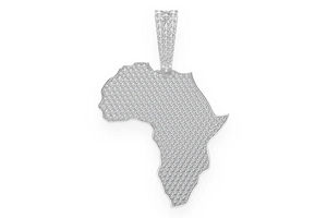Colgante con abalorio de mapa de África en plata de ley 925 con acentos de laboratorio brillantes y diamantes brillantes - Product Image 2