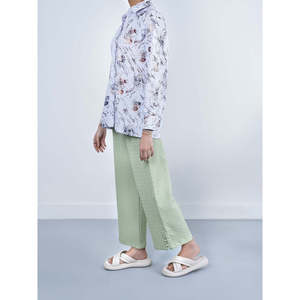 Pantalon TUANA coupe droite avec logo personnalisé, tissé, respirant, à jambes larges et taille mi-haute pour la saison printanière - Product Image 3