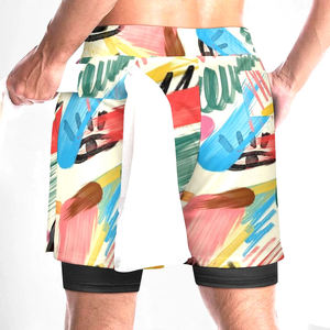 Pantalones cortos deportivos transpirables de secado rápido para hombre, pantalones cortos de talla grande OEM personalizados al por mayor de nailon y poliéster para gimnasio y entrenamiento - Product Image 2