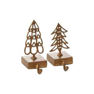 Soporte de almacenamiento de hierro fundido sólido para repisa de chimenea que agrega un espíritu navideño clásico a los interiores tradicionales de las casas de Navidad - Product Image 1
