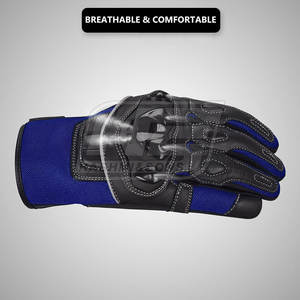 Gants de moto en cuir respirants à doigts entiers unisexes pour hommes avec fonction tactile pour une utilisation en hiver - Product Image 5