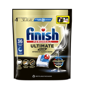 Tablettes lave-vaisselle Finish Ultimate Plus Powerball tout-en-un, paquet de 36 - Product Image 3