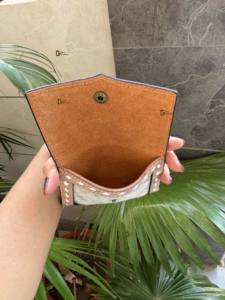 Pelo occidental en cuero de vaca nuevo tallado a mano pequeño monedero multiusos Mini cartera para mujeres regalos occidentales - Product Image 6