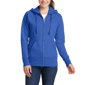 Sudadera con cremallera y capucha con cordón ajustable y bolsillo de canguro Sudaderas con cremallera Mujer - Product Image 3