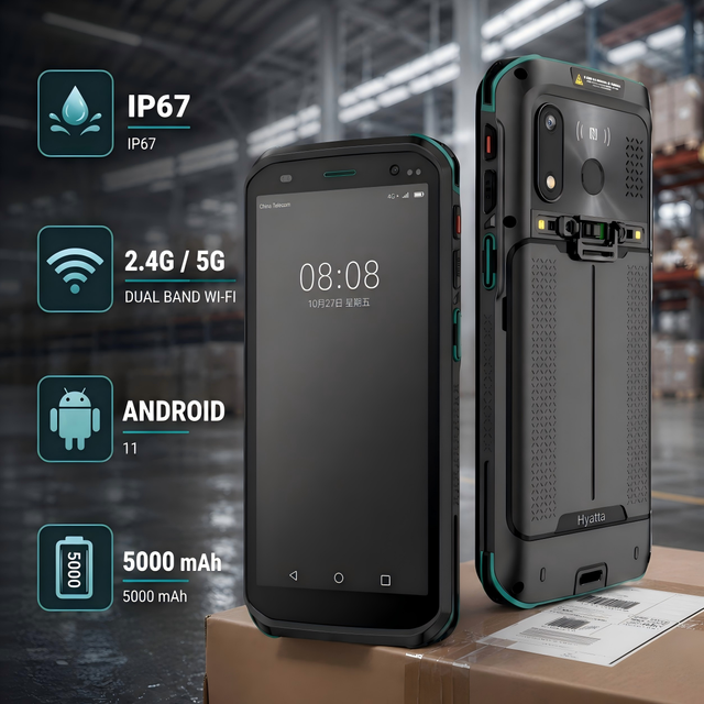 Ordenador Movil Industrial Resistente Android 11 Octa Nucleo 2.2GHz 4GB+64GB IP67 Escaner Codigos Con Base Carga Para Logistica