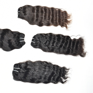 Indian 100% Remy Deep Wave Extensions Natural Color Cuticle Aligned Wholesale Chemically Processed Human Hair Vietnamese - Product Image 3