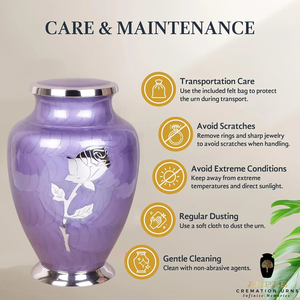 โกศใส่เถ้ากระดูกดีไซน์ม่วงทำมือเคลือบอลูมิเนียมสำหรับ10.5อนุสรณ์ "ใหญ่ & 3นิ้วไม่รั่ว - Product Image 4