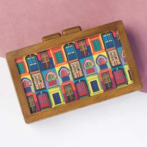 Bolso de mano de madera natural hecho a mano para mujer, bolso de mano de madera de diseño con cadena larga para mujer, bolso de noche a bajo costo - Product Image 5