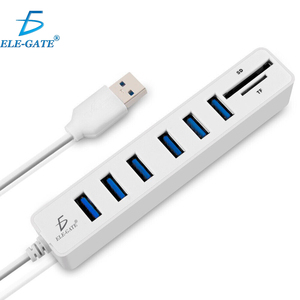 Hub USB 2.0 a 6 Porte con Cavo di Prolunga e Lettori di Schede SD/TF, Hub USB-C in Lega di Alluminio Disponibile - Product Image 1