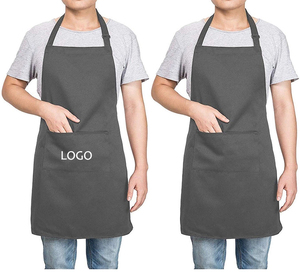 Delantal de cocina con logotipo personalizado, impermeable, sin mangas, uniforme de chef, camarero, algodón, limpieza, Bar, cafetería, delantales de cocina - Product Image 3