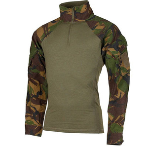 เสื้อแขนยาวผ้าคอตตอนและโพลีเอสเตอร์สำหรับผู้ชายเสื้อยุทธวิธีแห้งเร็วสำหรับฝึกซ้อม - Product Image 1