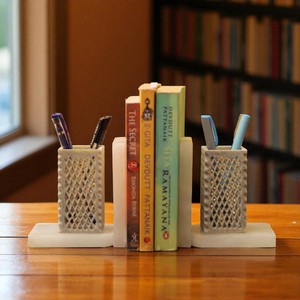 สไตล์โบราณที่ใส่หนังสือฟิวชั่นสีขาวและสีเทาแบบธรรมชาติที่เก็บหนังสือสไตล์วินเทจขนาด4.5x3x5นิ้วสำหรับห้องสมุดและของตกแต่งห้องเรียน - Product Image 5