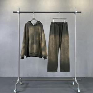 เสื้อวอร์มสตรีทแวร์บ็อกซี่มีฮู้ดโอเวอร์ไซส์ล้างกรดสไตล์ฝรั่งเศสเทอร์รี่ - Product Image 4