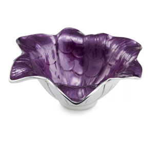 Le plus récent bol de service décoratif en métal fini argenté avec une forme artistique froissée Accent moderne unique pour la salle à manger et l'affichage - Product Image 2