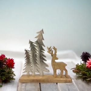 Décor de Noël de renne en bois avec accent d'étoile parfait pour l'affichage de table de vacances pièce de décoration de maison d'hiver rustique - Product Image 2
