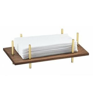 Servilletero de metal de latón antiguo de alta calidad con soporte de tejido único de madera Vajilla y vajilla desechables - Product Image 2