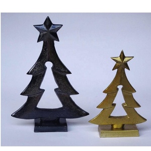 Ornement de décoration de Noël de Sculpture d'arbre en aluminium de vente chaude avec l'ornement de Noël en métal fait à la main de finition en laiton pour la maison - Product Image 2