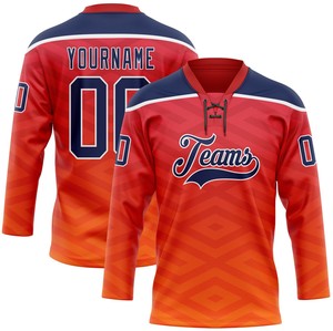 Custom Cheap Ice Hockey Jerseys Shirts Sublimated Print Unisex OEM Customized Style New Design Lace Hockey Wear 100% Polyester - Product Image 3