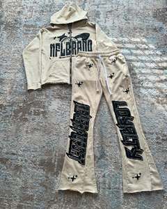 Pull-over imprimé en détresse personnalisé survêtement délavé au soleil délavé à l'acide sweat à capuche en détresse survêtement d'hiver 100% coton - Product Image 2