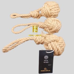 Jouet à mâcher pour chien en corde de chanvre naturelle marron, très résistant, interactif, pour la santé dentaire, fabriqué au VIETNAM par HOANG LINH SG - Product Image 3