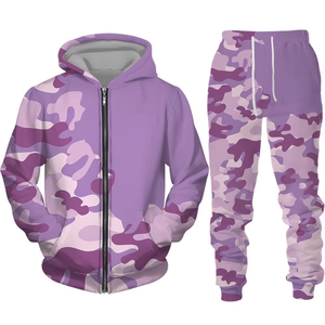 2025 servicio OEM nuevo para hombre 3D impresión Digital sudadera chaqueta deportes de calle suelta Casual 2 piezas conjunto Streetwear - Product Image 6