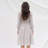 Robes pour femmes grande taille automne 2026, manches longues, robes décontractées à fleurs avec col montant à volants