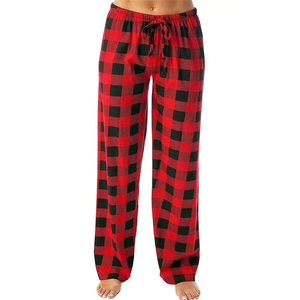 Pantalon de pyjama en polaire personnalisé Pantalon de pyjama en flanelle pour femmes en peluche Uzzy Plaid Pantalon de pyjama en polaire personnalisé pour jeunes Peluche Uzzy Plaid - Product Image 3